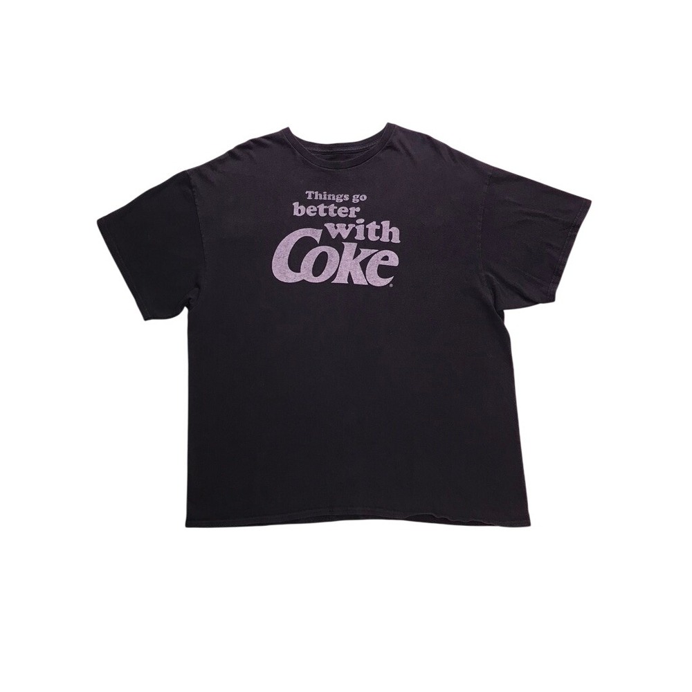 Coca-Cola Graphic T-Shirt Mens XL Black Things Go Better With Coke Retro Tee